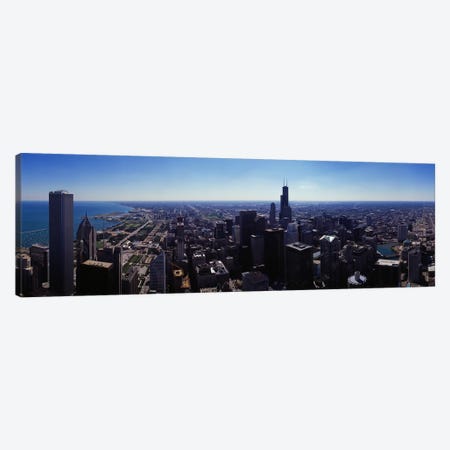 Aerial view of a city, Chicago River, Chicago, Cook County, Illinois, USA Canvas Print #PIM7747} by Panoramic Images Art Print