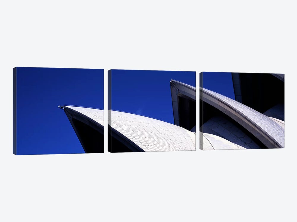 Low angle view of opera house sails, Sydney Opera House, Sydney Harbor, Sydney, New South Wales, Australia by Panoramic Images 3-piece Canvas Wall Art