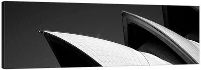 Low angle view of opera house sails, Sydney Opera House, Sydney Harbor, Sydney, New South Wales, Australia (black & white) Canvas Art Print - New South Wales Art