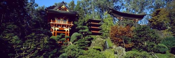 City Parks: Pagodas in a park, Japanese Tea Garden, Golden Gate Park, Asian Art Museum, San Francisco, California, USA by Panoramic Images