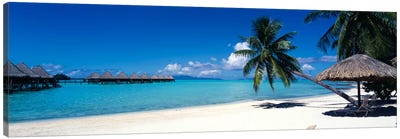 Tropical Beach, Bora Bora, Leeward Islands, Society Islands, French Polynesia Canvas Art Print - Sandy Beach Art