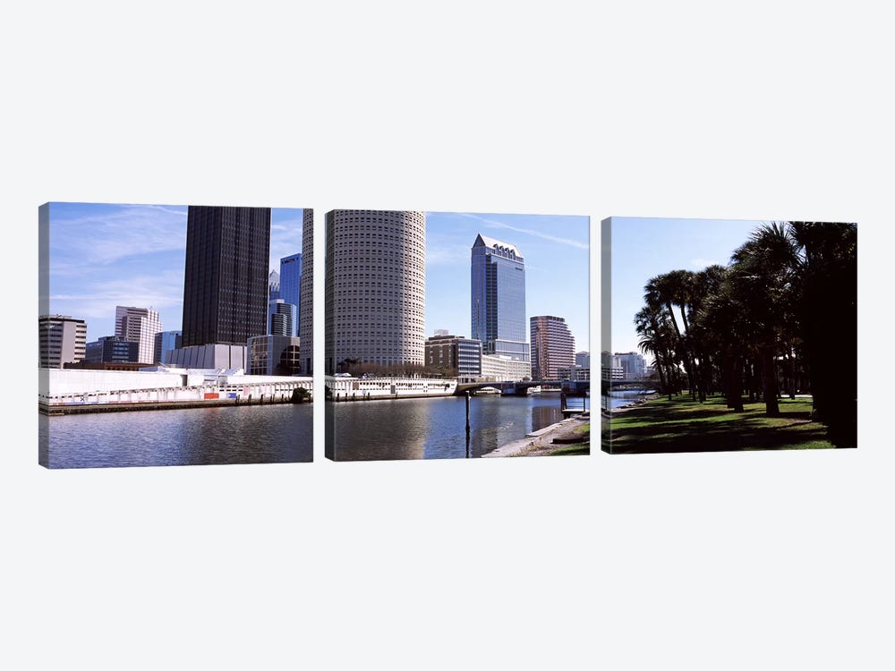 Buildings viewed from the riversideHillsborough River, University of Tampa, Tampa, Hillsborough County, Florida, USA by Panoramic Images 3-piece Canvas Print
