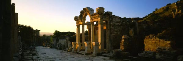 Ancient Ruins: Facade of a temple, Hadrian Temple, Ephesus, Turkey by Panoramic Images