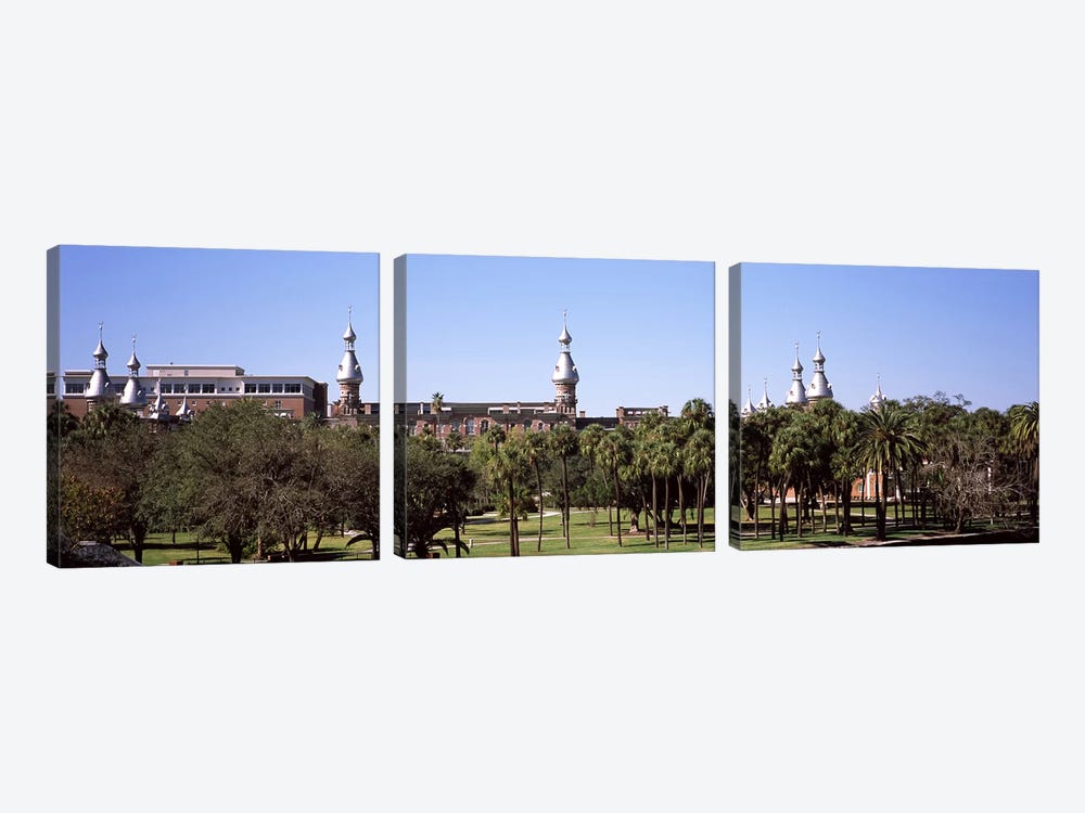 Trees in a campusPlant Park, University of Tampa, Tampa, Hillsborough County, Florida, USA by Panoramic Images 3-piece Canvas Art