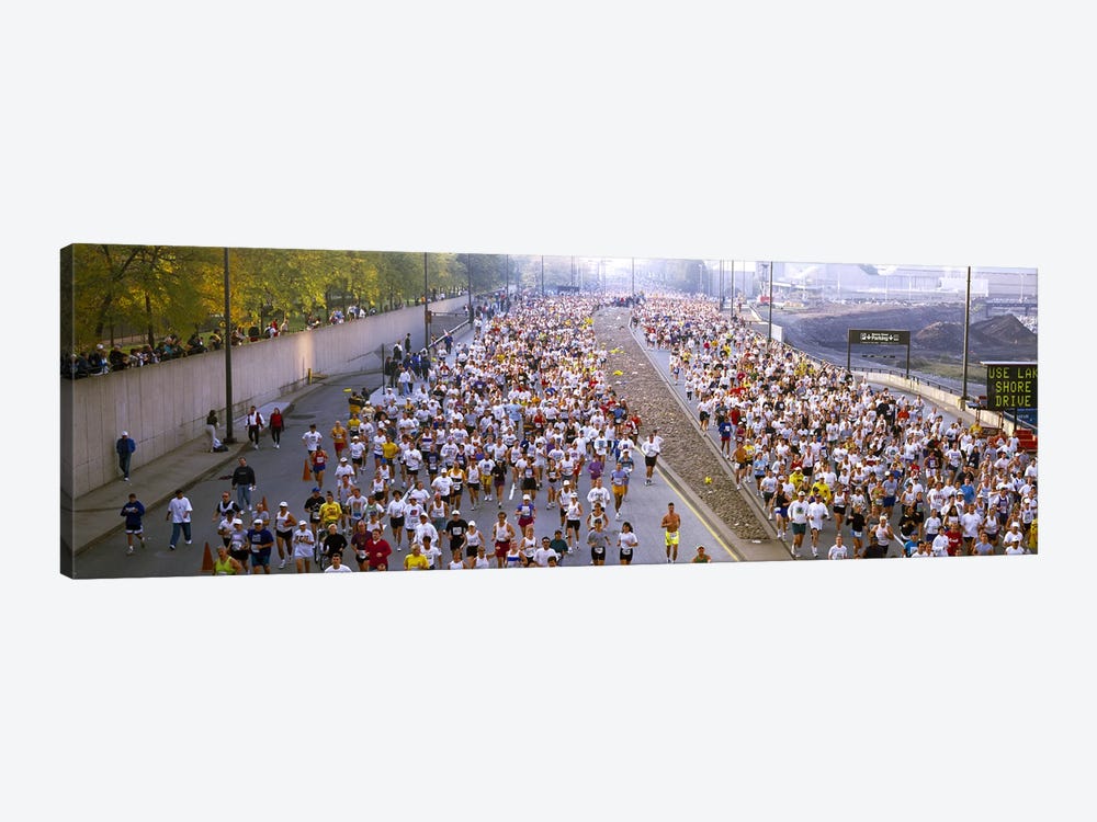 Crowd running in a marathonChicago Marathon, Chicago, Illinois, USA by Panoramic Images 1-piece Art Print