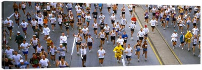People running in a marathonChicago Marathon, Chicago, Illinois, USA Canvas Art Print - Illinois Art