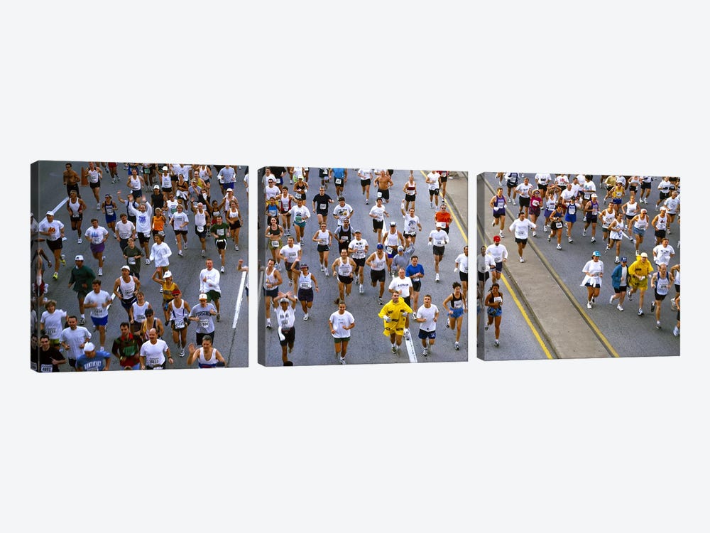 People running in a marathonChicago Marathon, Chicago, Illinois, USA by Panoramic Images 3-piece Canvas Artwork