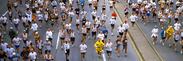 Fitness: People running in a marathonChicago Marathon, Chicago, Illinois, USA by Panoramic Images