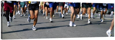 Low section view of people running in a marathonChicago Marathon, Chicago, Illinois, USA Canvas Art Print - Legs