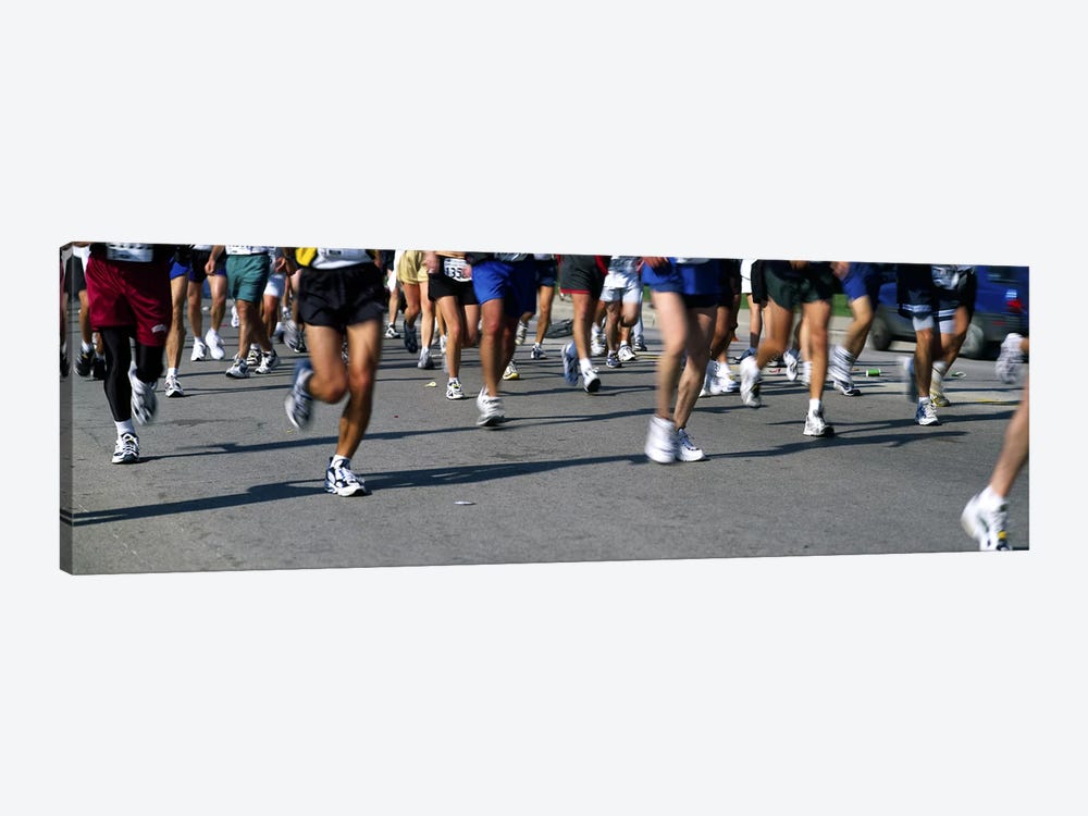 Low section view of people running in a marathonChicago Marathon, Chicago, Illinois, USA by Panoramic Images 1-piece Canvas Art Print
