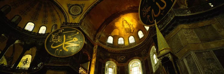 Low angle view of a ceiling, Aya Sophia, Istanbul, Turkey