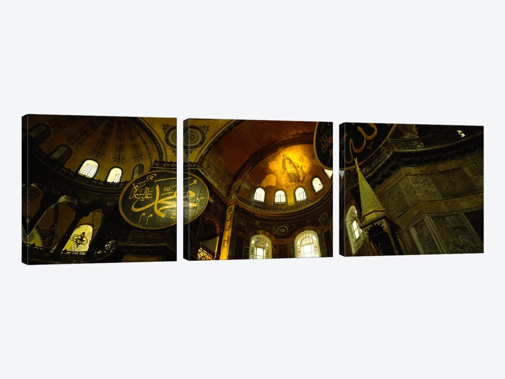 Low angle view of a ceiling, Aya Sophia, Istanbul, Turkey by Panoramic Images 3-piece Canvas Wall Art