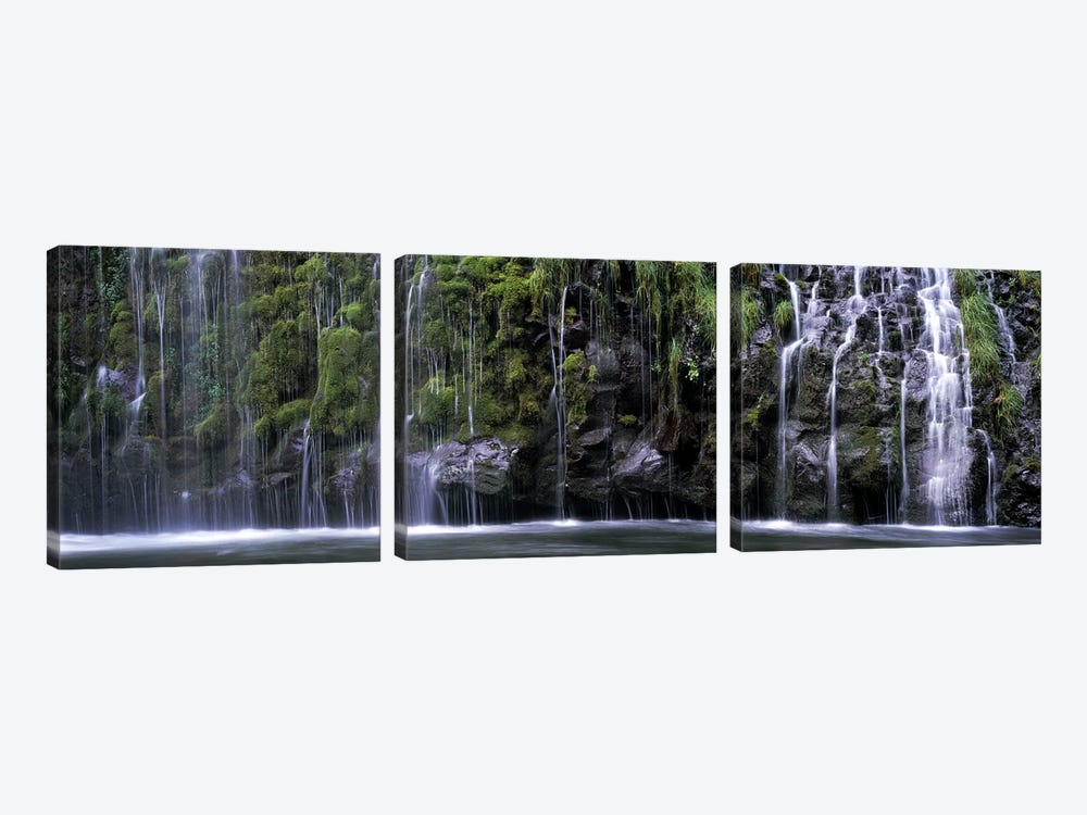 WaterfallMossbrae Falls, Sacramento River, Dunsmuir, Siskiyou County, California, USA by Panoramic Images 3-piece Canvas Artwork