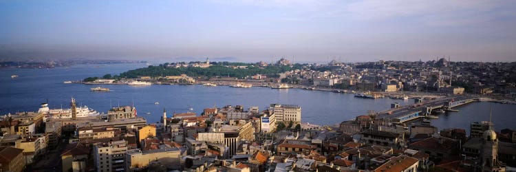 High-Angle View Of The Golden Horn (Halic) And Surrounding Neighborhoods, Istanbul, Turkey