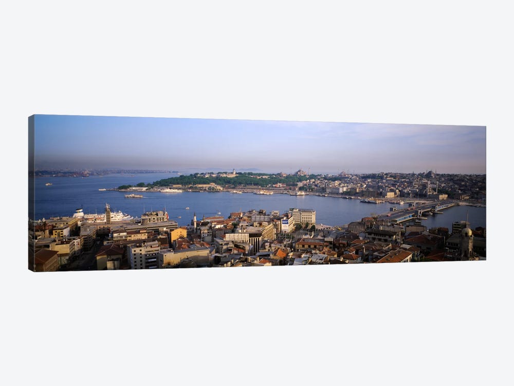 High-Angle View Of The Golden Horn (Halic) And Surrounding Neighborhoods, Istanbul, Turkey by Panoramic Images 1-piece Canvas Print
