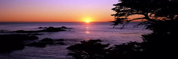 Sunset over the sea, Point Lobos State Reserve, Carmel, Monterey County, California, USA