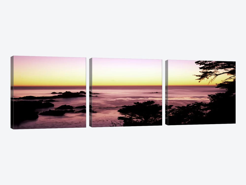 Sea at sunset, Point Lobos State Reserve, Carmel, Monterey County, California, USA #2 by Panoramic Images 3-piece Canvas Art Print