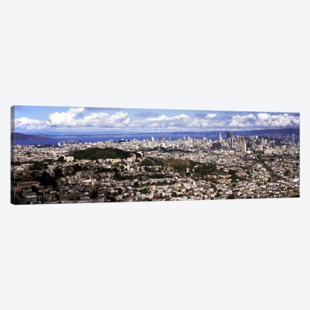 Cityscape viewed from the Twin Peaks, San Francisco, California, USA Canvas Print #PIM7820} by Panoramic Images Art Print