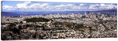 Cityscape viewed from the Twin Peaks, San Francisco, California, USA Canvas Art Print - San Francisco Skylines