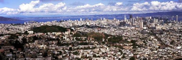 San Francisco Skylines: Cityscape viewed from the Twin Peaks, San Francisco, California, USA by Panoramic Images