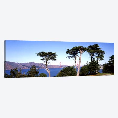 Suspension bridge across a bay, Golden Gate Bridge, San Francisco Bay, San Francisco, California, USA #2 Canvas Print #PIM7822} by Panoramic Images Canvas Art Print