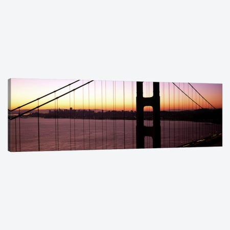 Suspension bridge at sunrise, Golden Gate Bridge, San Francisco Bay, San Francisco, California, USA Canvas Print #PIM7825} by Panoramic Images Canvas Wall Art