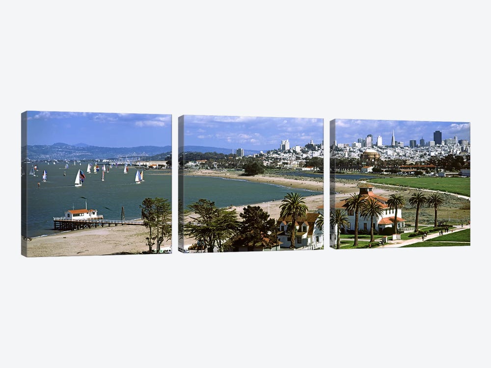 Buildings in a park, Crissy Field, San Francisco, California, USA #2 by Panoramic Images 3-piece Canvas Wall Art
