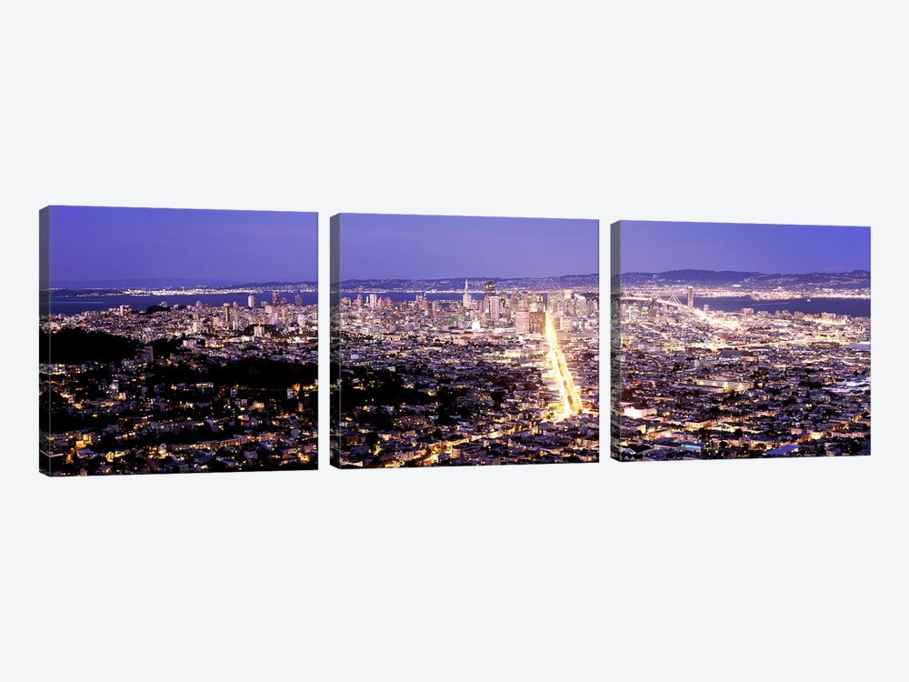 Aerial view of a city, San Francisco, California, USA by Panoramic Images 3-piece Canvas Print