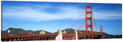 Suspension bridge across a bay, Golden Gate Bridge, San Francisco Bay, San Francisco, California, USA #3 Canvas Art Print - San Francisco Art