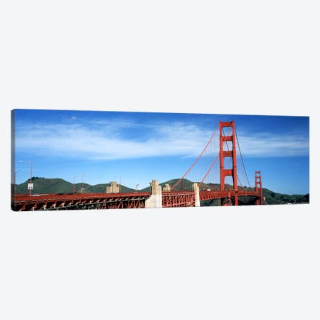 Suspension bridge across a bay, Golden Gate Bridge, San Francisco Bay, San Francisco, California, USA #3 Canvas Print #PIM7829} by Panoramic Images Art Print
