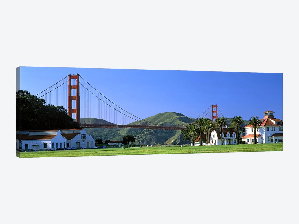 Bridge viewed from a park, Golden Gate Bridge, Crissy Field, San Francisco, California, USA by Panoramic Images 1-piece Canvas Artwork