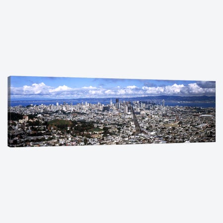 Cityscape viewed from the Twin Peaks, San Francisco, California, USA #2 Canvas Print #PIM7837} by Panoramic Images Canvas Print
