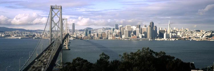 Bridge across a bay with city skyline in the background, Bay Bridge, San Francisco Bay, San Francisco, California, USA #3