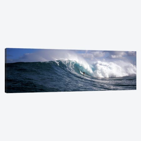 Lone Surfer Riding A Plunging Breaker, Maui, Hawai'i, USA Canvas Print #PIM7849} by Panoramic Images Canvas Print