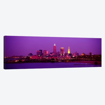 Buildings Lit Up At NightCleveland, Ohio, USA Canvas Print #PIM784} by Panoramic Images Canvas Art