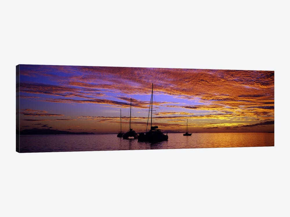 Sailboats in the sea, Tahiti, French Polynesia by Panoramic Images 1-piece Canvas Artwork