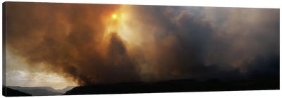 Smoke from a forest fire, Zion National Park, Washington County, Utah, USA Canvas Art Print - Utah Art