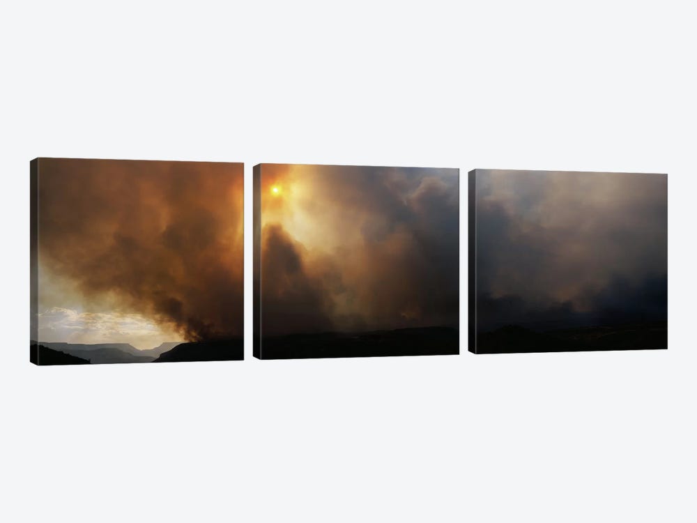 Smoke from a forest fire, Zion National Park, Washington County, Utah, USA by Panoramic Images 3-piece Canvas Artwork