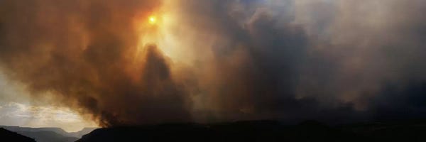 Utah: Smoke from a forest fire, Zion National Park, Washington County, Utah, USA by Panoramic Images