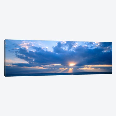 Heavenly Cloudy Sunset Over The Gulf Of Mexico Canvas Print #PIM785} by Panoramic Images Canvas Art