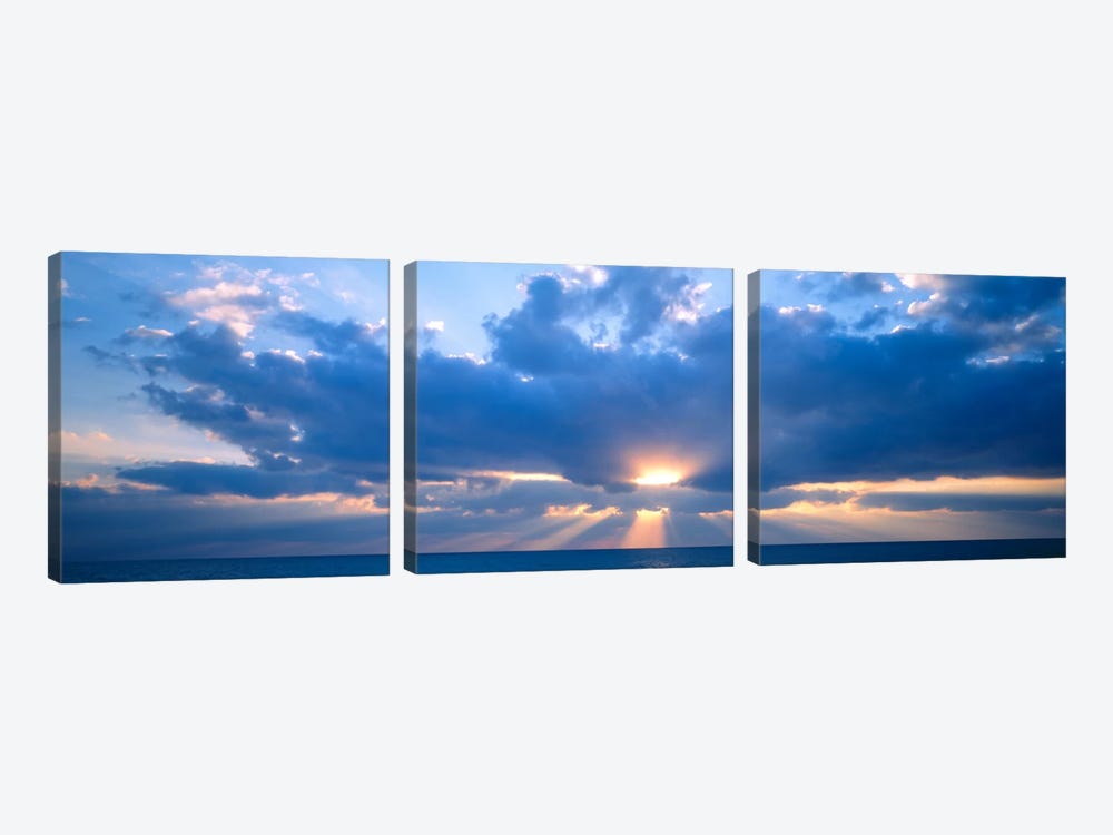 Heavenly Cloudy Sunset Over The Gulf Of Mexico by Panoramic Images 3-piece Canvas Art