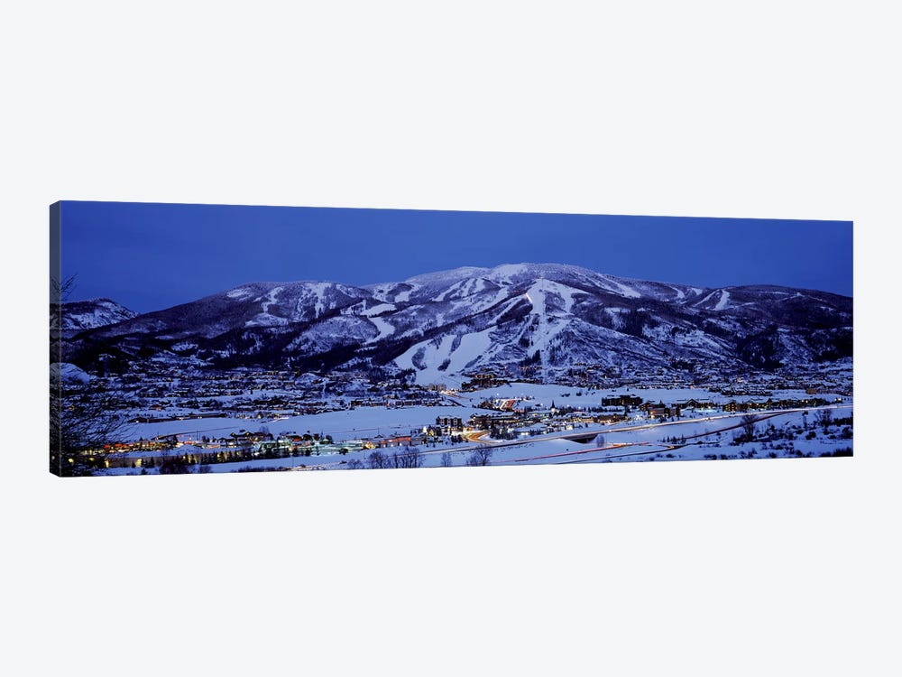 Illuminated Landscape, Mt. Werner, Steamboat Springs, Routt County, Colorado, USA by Panoramic Images 1-piece Canvas Wall Art