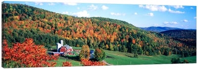 Autumnal Countryside Landscape, Hillside Acres Farm, Barnet, Vermont, USA Canvas Art Print - Farm Art