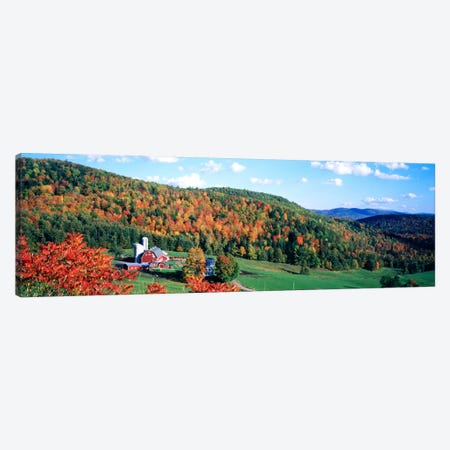 Autumnal Countryside Landscape, Hillside Acres Farm, Barnet, Vermont, USA Canvas Print #PIM786} by Panoramic Images Canvas Wall Art