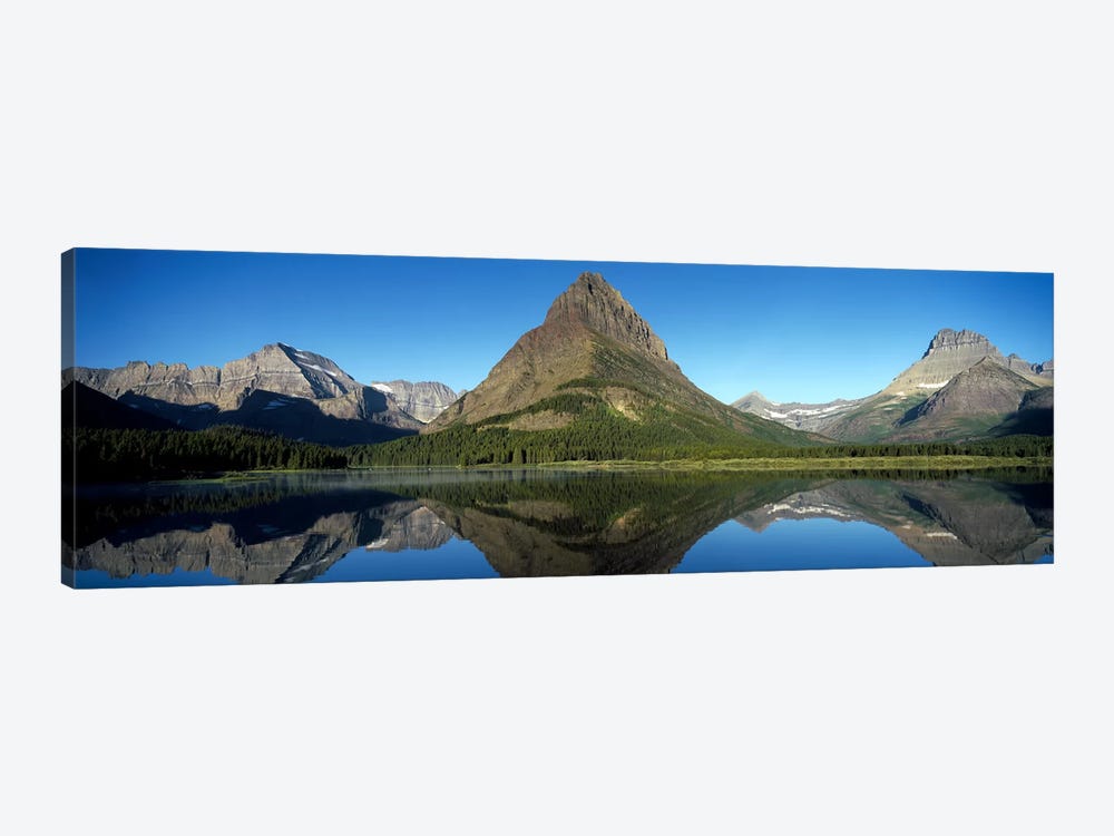 Mount Wilbur And Its Reflection In Swiftcurrent Lake, Many Glacier Region, Glacier National Park, Montana, USA by Panoramic Images 1-piece Canvas Wall Art