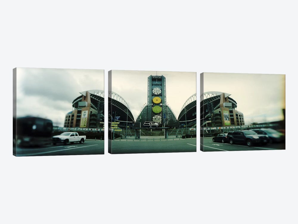 Facade of a stadium, Qwest Field, Seattle, Washington State, USA by Panoramic Images 3-piece Canvas Artwork