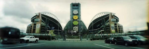 Washington: Facade of a stadium, Qwest Field, Seattle, Washington State, USA by Panoramic Images