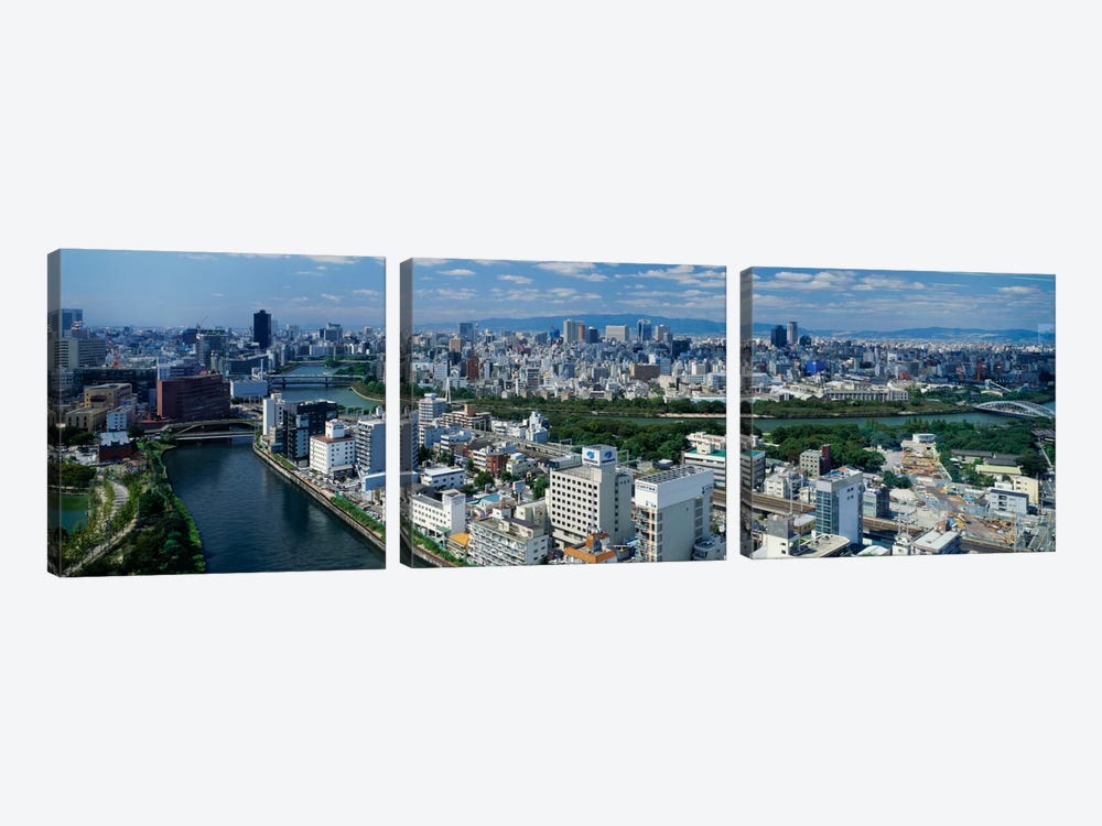 Neya River Osaka Japan by Panoramic Images 3-piece Canvas Print