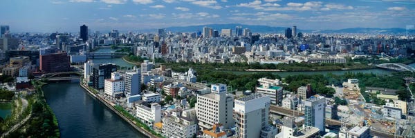 Osaka: Neya River Osaka Japan by Panoramic Images