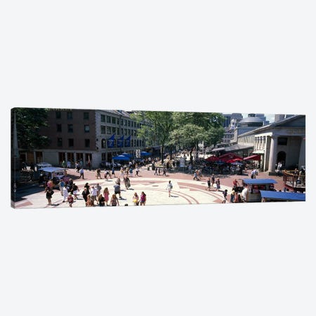 Tourists in a market, Faneuil Hall Marketplace, Quincy Market, Boston, Suffolk County, Massachusetts, USA Canvas Print #PIM7891} by Panoramic Images Canvas Wall Art